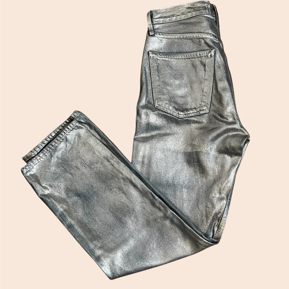 Agolde 90’s Pinch Waist High-Rise Straight in Tin Foil Women’s Size 26 - Picture 3 of 9